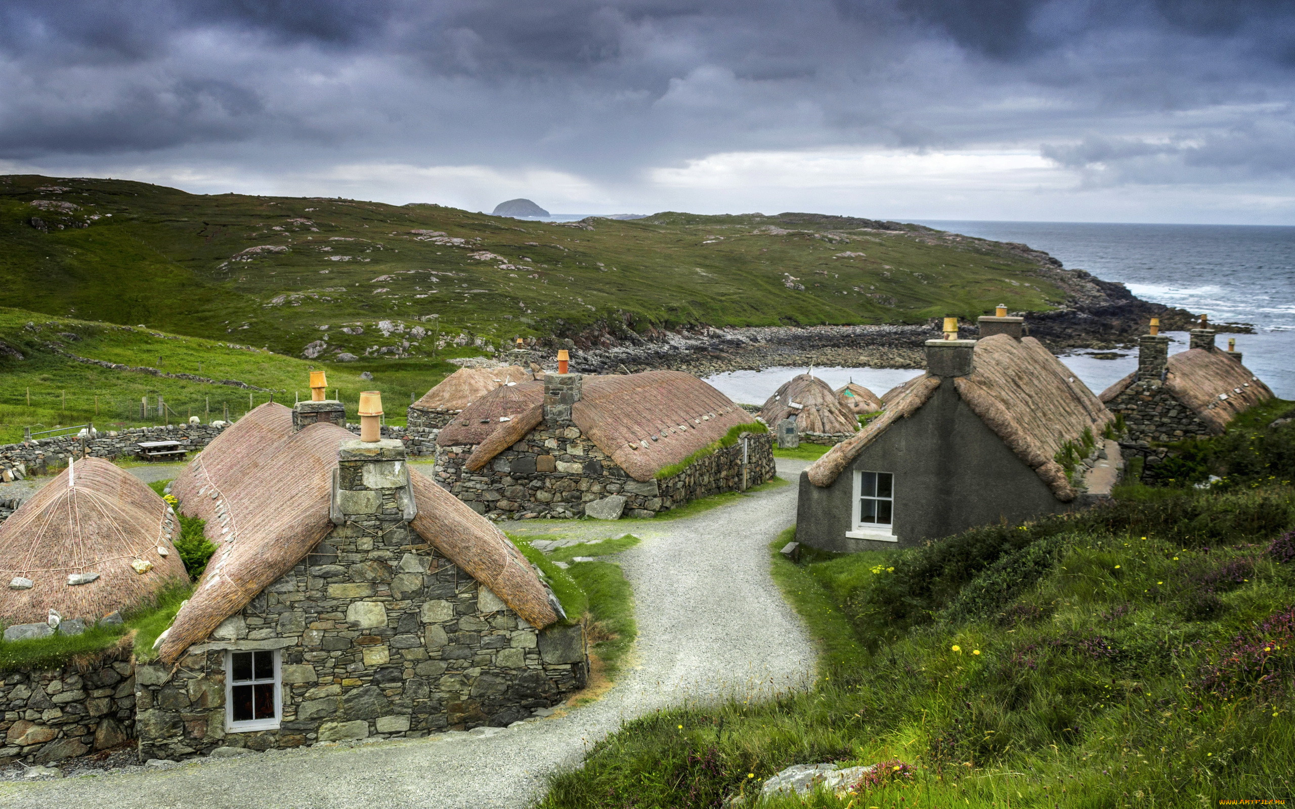 blackhouse village, isle of lewis, scotland, , - , blackhouse, village, isle, of, lewis